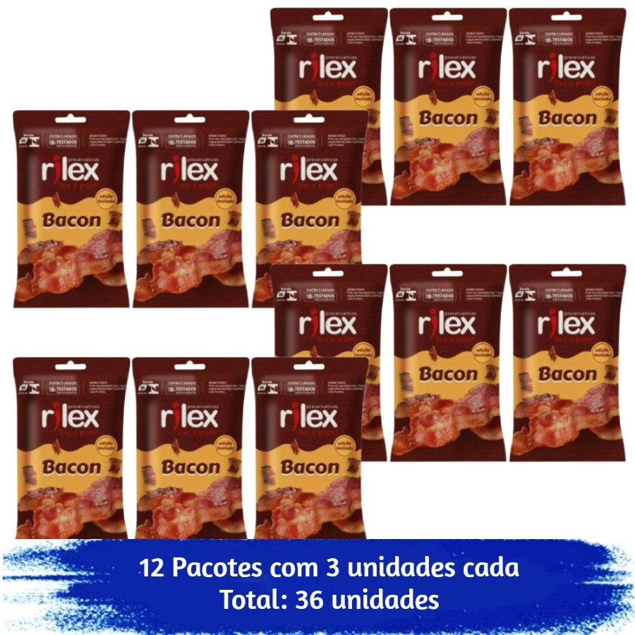 Preservativo Rilex Bacon Com 36 Unidades 12x3
