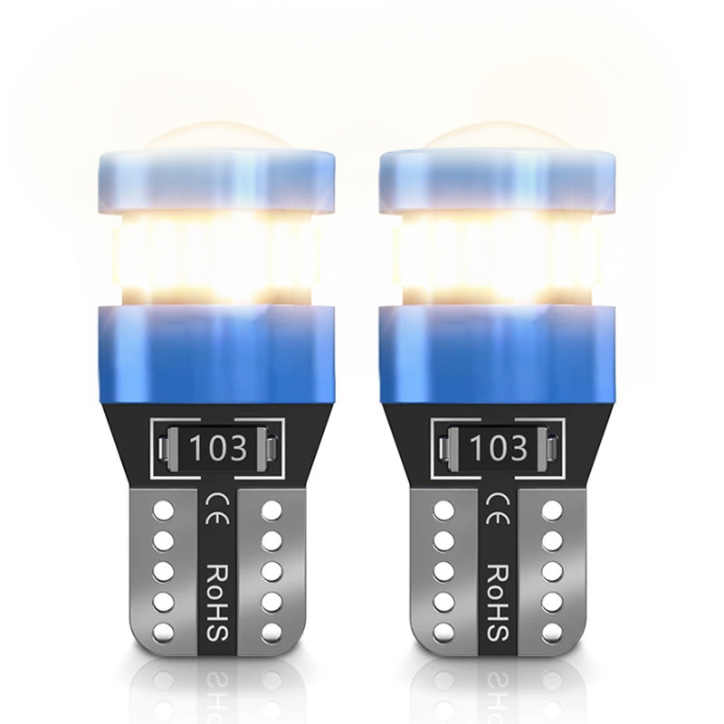 Par Kit 2 Lâmpada Pingo T10 W5w Projetor 19 Chip Led 4300k Branco Quente Canbus 12v