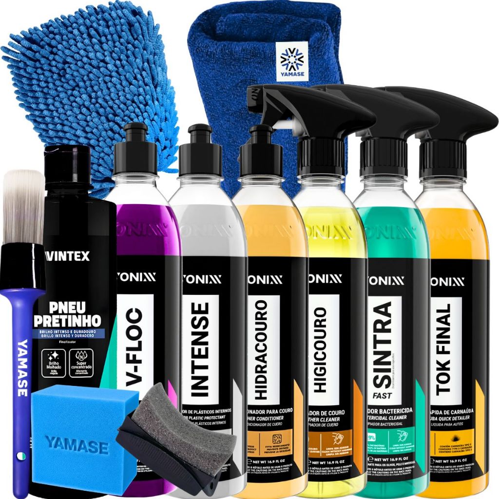Kit Lavagem Automotiva Completo Limpeza Interna do Carro V-floc Intense Hidracouro Higicouro Sintra Tok Final Vonixx em Oferta na Shopee