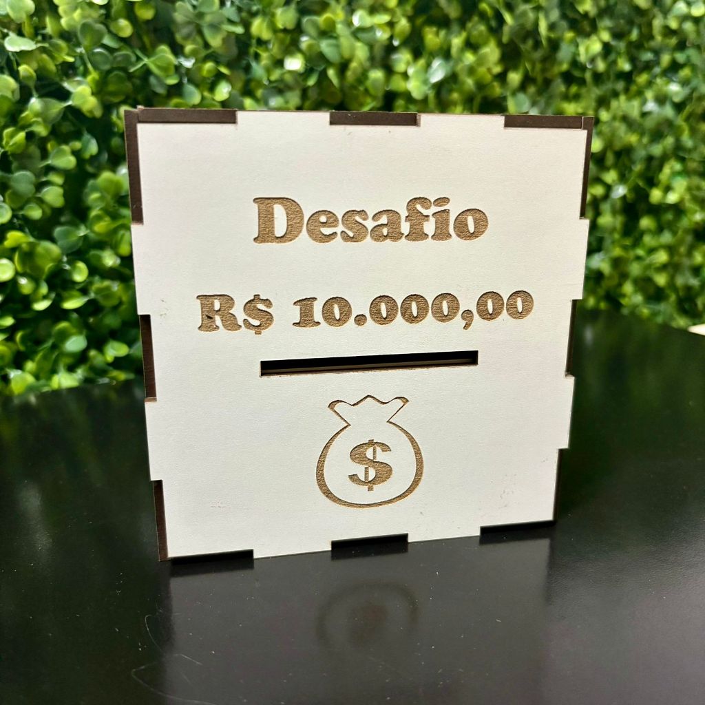 Cofre Desafio do Dinheiro Japonês 10 Mil Caixa em MDF para Economizar