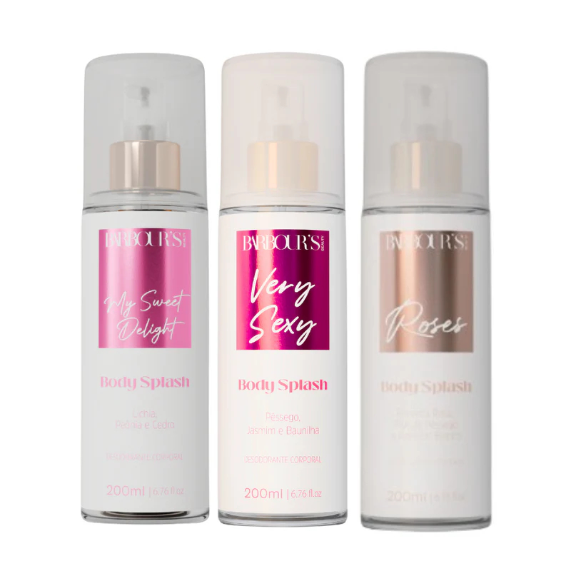 Kit 3x Body Splash Feminino Roses + Very Sexy + Delight 200ml | Economize Levando Mais | Barbour's Beauty