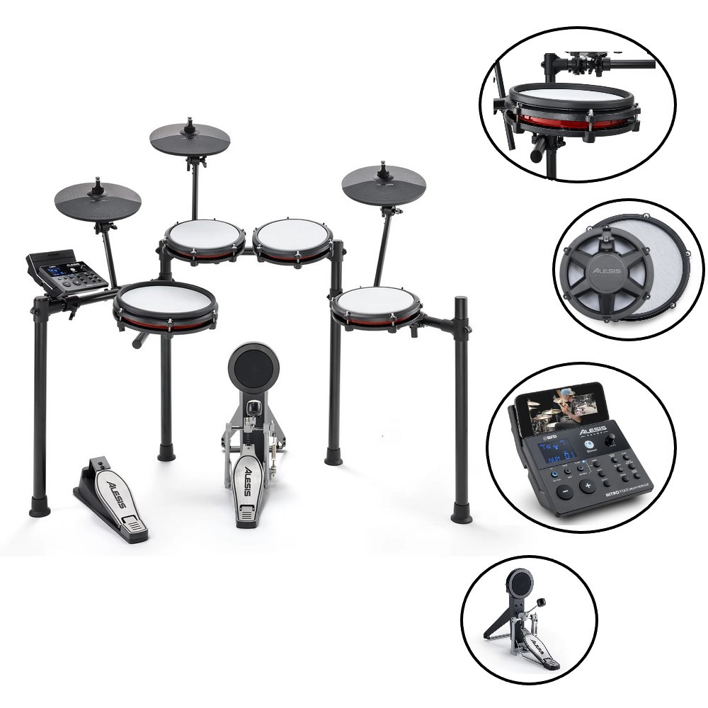 Bateria Eletrônica Alesis Nitro Max Kit 8 Peças Bluetooth - Preto