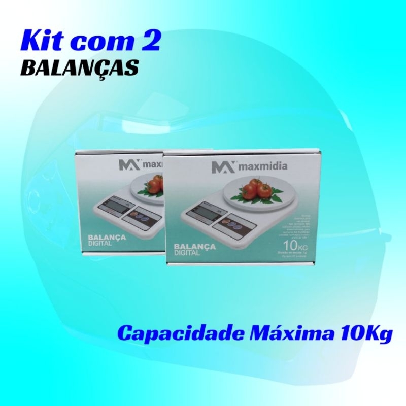 KIt 02 Unidades Balança De Cozinha Digital 10Kg  Maxmidia