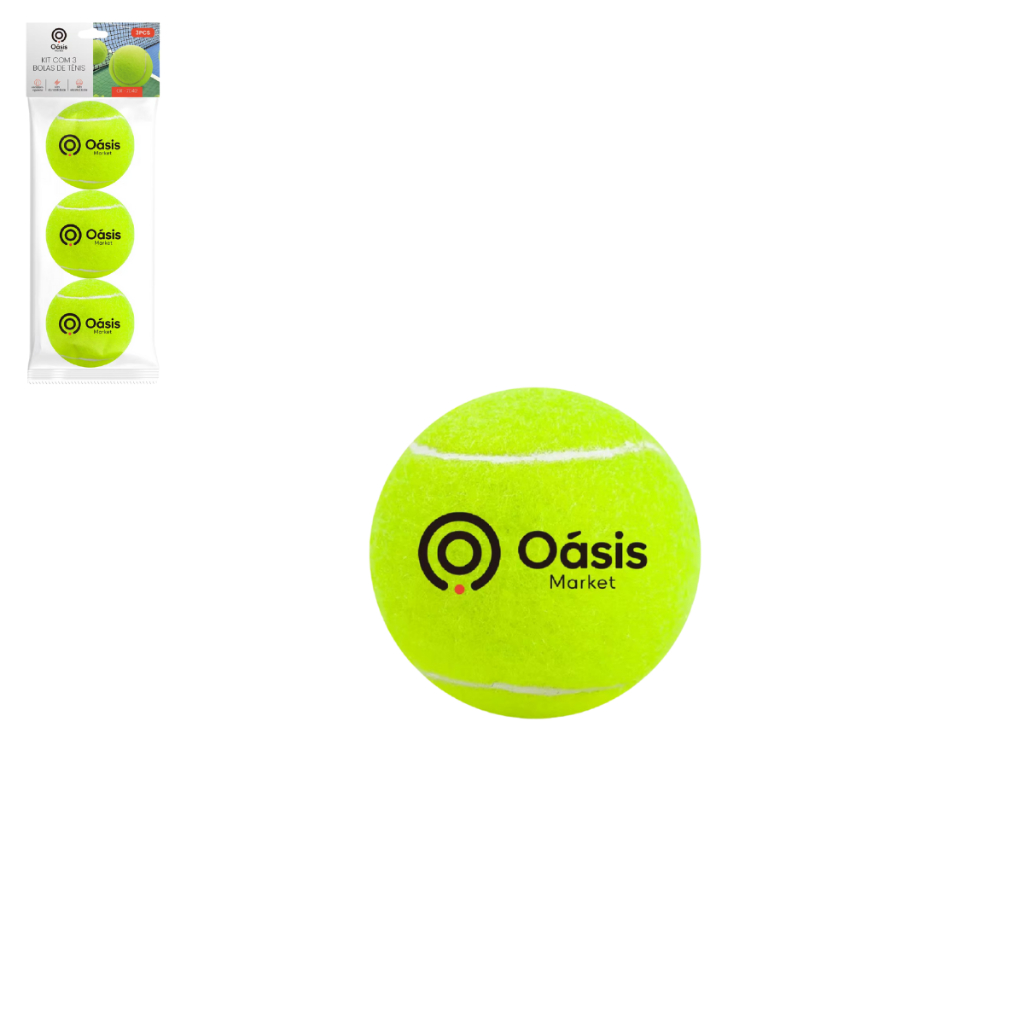 Kit 3 Bolas De Tênis Para Exercício Treinamento Sport