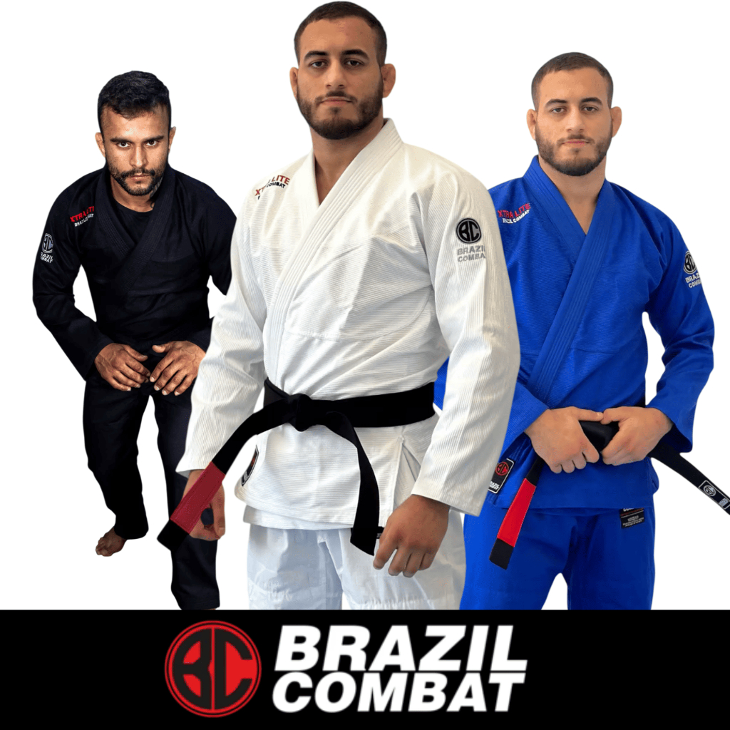 Kimono de Jiu Jitsu Brazil Combat Xtra-lite 2.0 Competidor Bjj Profissional Preto Azul Branco