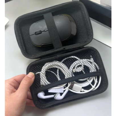 Estojo Case Preto com Zíper e Rede Interna para Acessórios, Fones, Cabos ou Pendrive em Oferta na Shopee