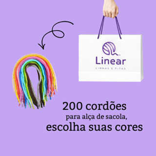ESCOLHA QUATRO CORES - 200 unids. cordão 6/1 para alça de sacola 35cm c/ponteiras em Oferta na Shopee