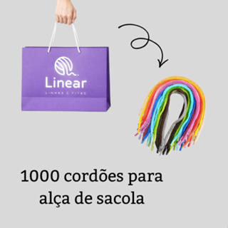 1000 unidades de cordão 6/1 35cm para sacolas em Oferta na Shopee