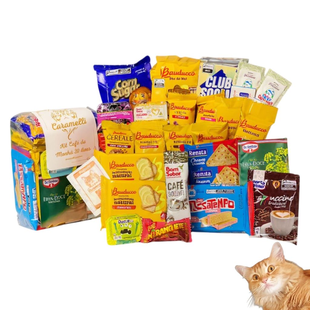 5 Kits para Cesta de Café da Manhã com 30 itens em Oferta na Shopee