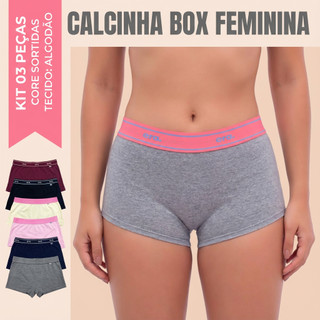 KIT 03 CUECA FEMININA ERA ADULTO EM ALGODÃO ( cores Sortidas de acordo com disponibilidade)