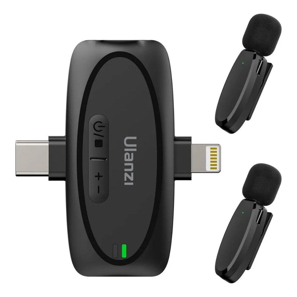 Microfone Lapela Ulanzi 3-in-1 Ios/android/câmera Preto Preto