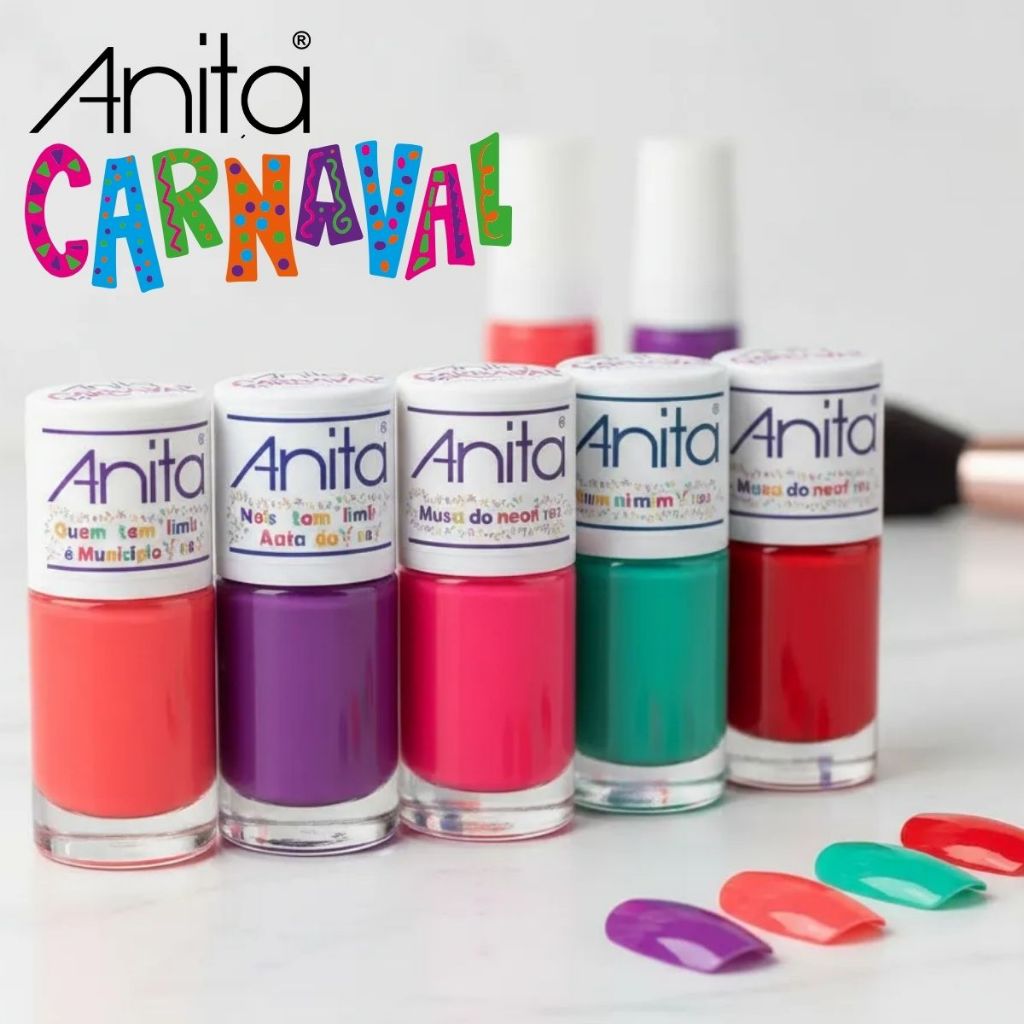 Anita Carnaval - kit com 5 esmaltes nova coleção carnaval 2026