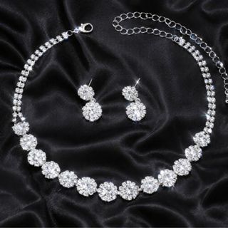 Conjunto Colar E Brincos Noiva Casamento Madrinha Festa C58 em Oferta na Shopee
