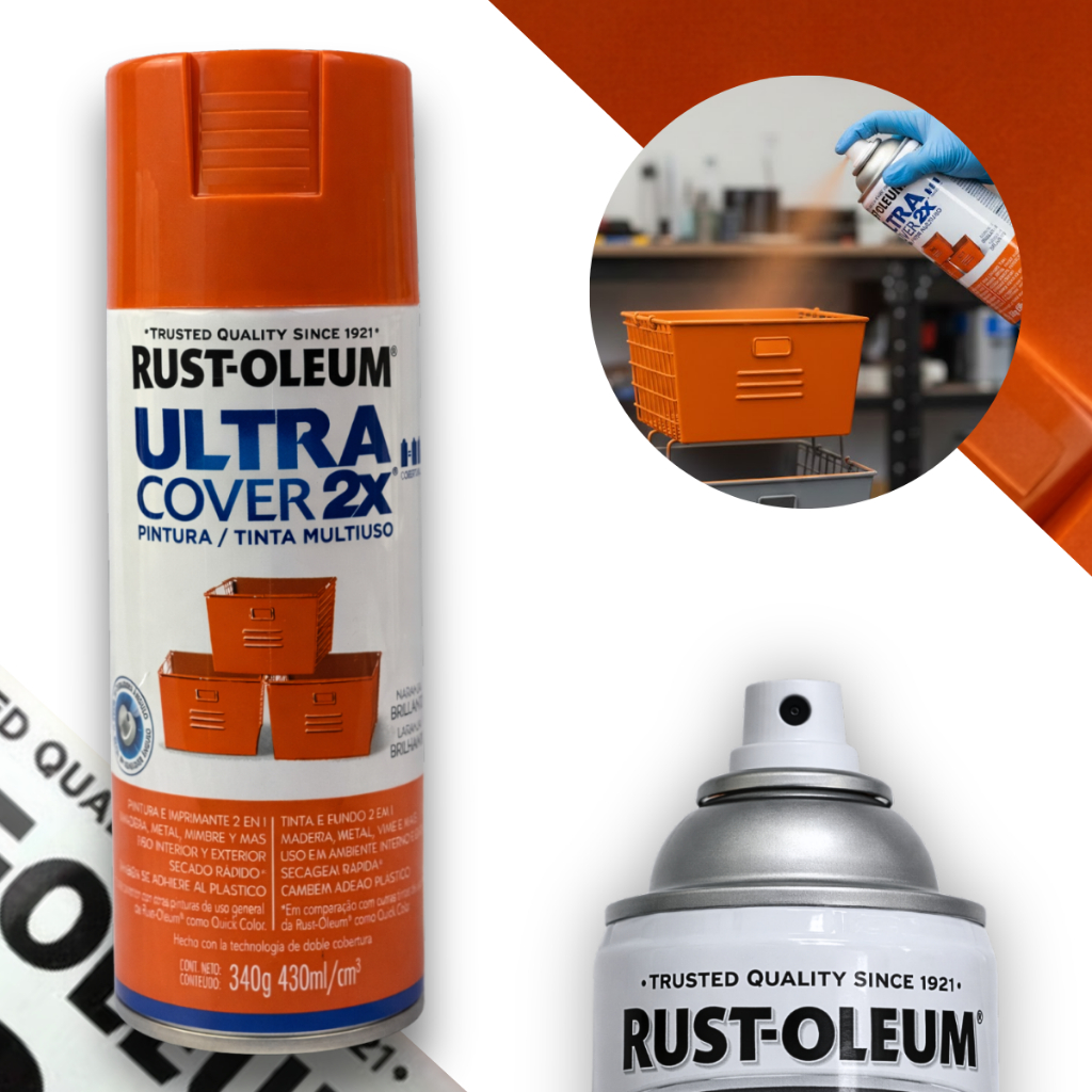 Spray Ultra Cover Multiuso Laranja Brilhante Rust Oleum em Oferta na Shopee