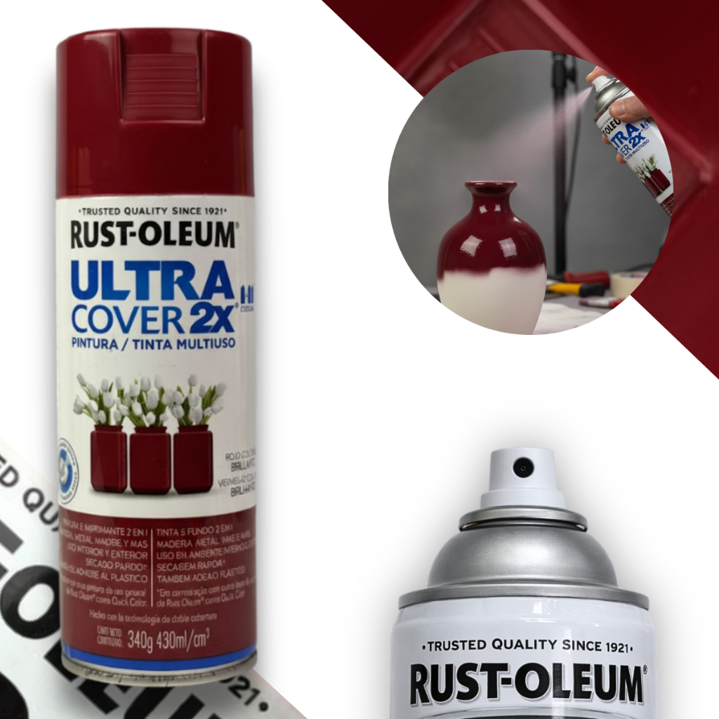 Spray Ultra Cover Multiuso Vermelho Colonial Brilhante Rust Oleum em Oferta na Shopee