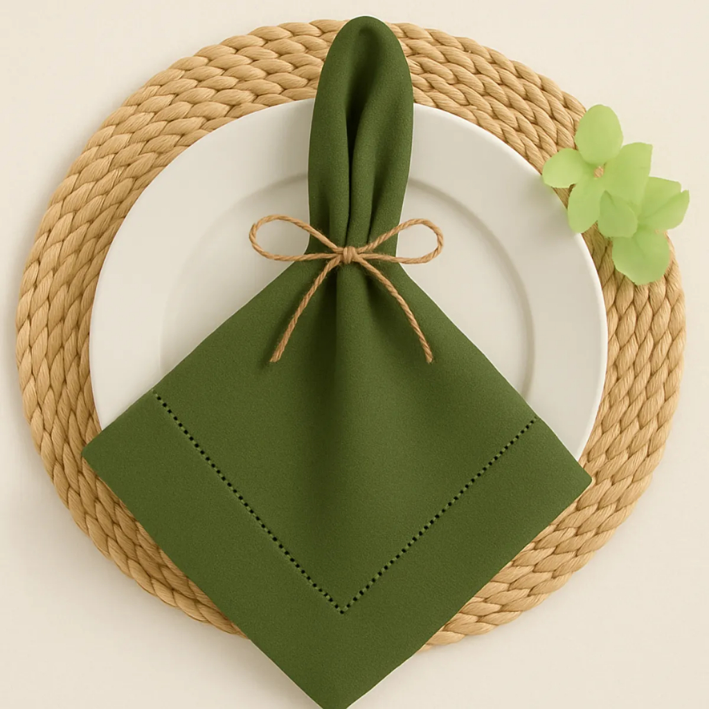 Kit 6 Guardanapos Ponto Ajour 40x40 Verde Oliva Mesa Posta em Oferta na Shopee