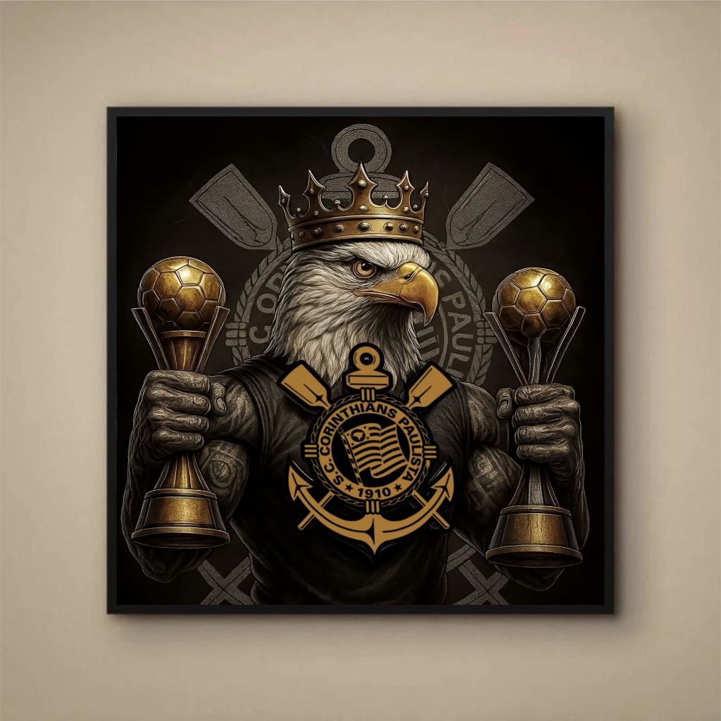 Quadro Personalizado Corinthians Gavião Mosqueteiro 50x50 Cm