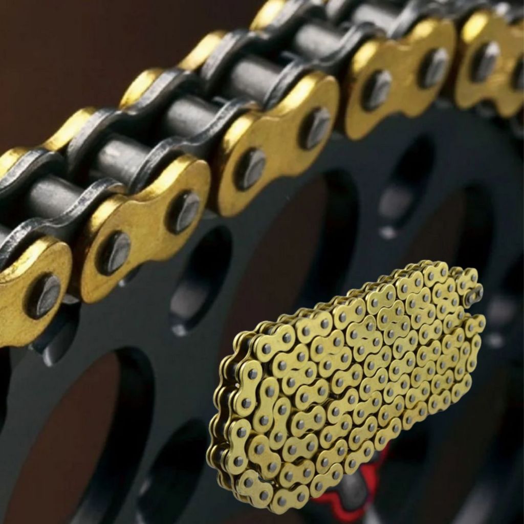 Corrente para crf 230 Crf 250f Xr 250 Tornado Xr 200 Crf 250r/x Kxf250 Kx125 dourada gold s/retentor