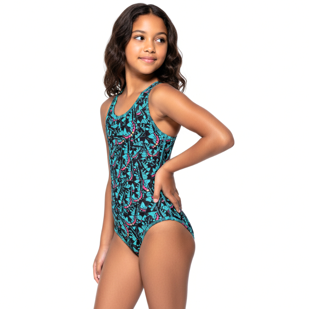 Maiô Infantil Cross Little Papillons Alças Largas Proteção UV Antiodor Speedo - BORBOLETA AZUL