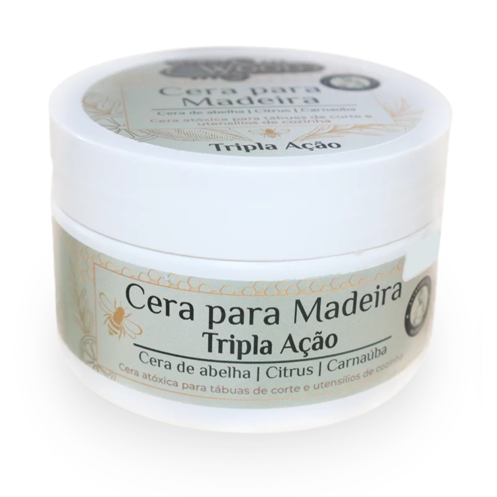 Cera Para Madeira De Abelha Carnauba Atóxico Tripla Ação Para Madeira 200g - Wood Wood