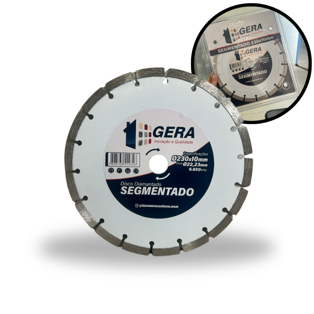 Disco Diamantado Segmentado 230mm Maquitao Corte Rápido Preciso Concreto Pedra Granito