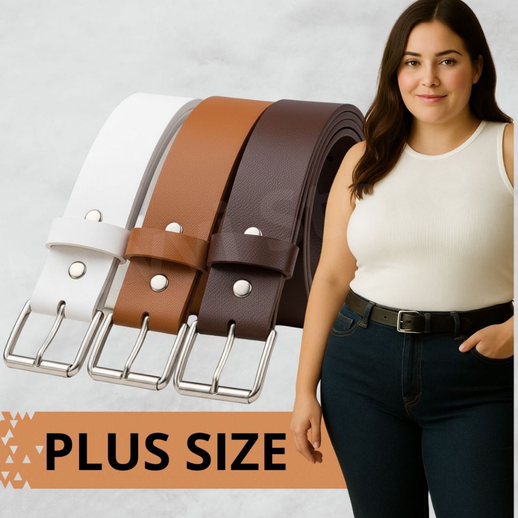 Kit 3 Cinto Feminino  Plus Size De Couro Montana Casual e Social Da Moda Fivela Quadrada Prata NUVVI em Oferta na Shopee