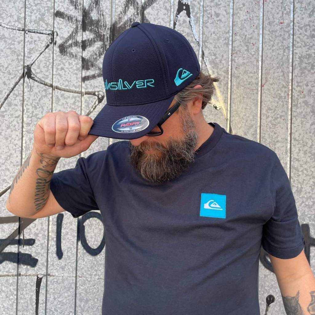 Boné Quiksilver Flexfit Emb Type Down Word Navy M