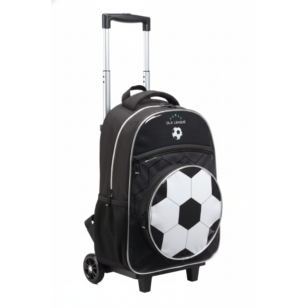 Kit Mochila Escolar Masculino Futebol  ,Mochila com carrinho Juvenil + Estojo box em Oferta na Shopee