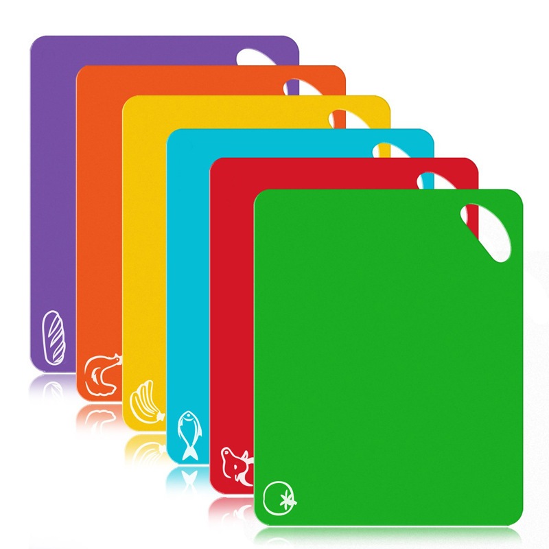 Kit 6 Tábua Cortar Carne Pão Pp Colorida Flexível Antiderrapante