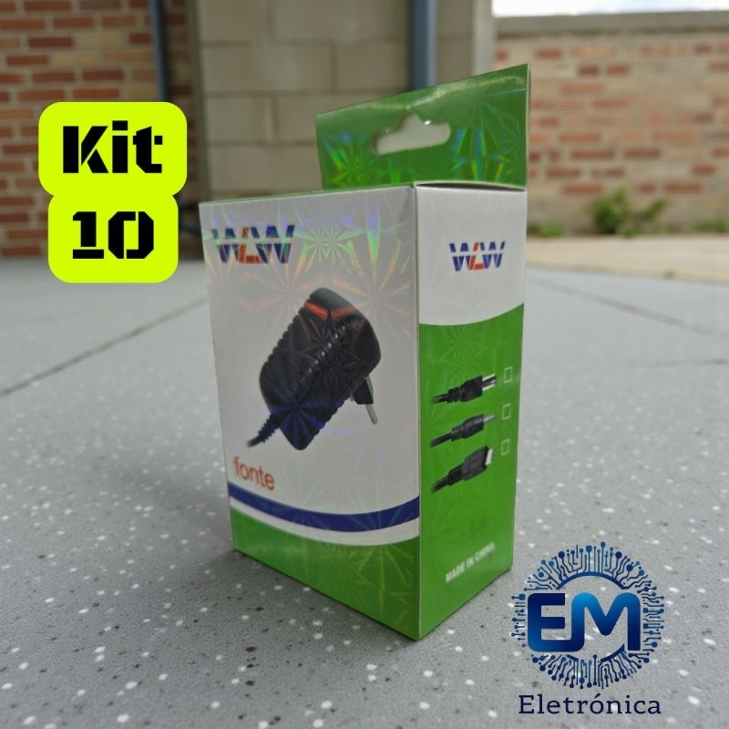 Kit 10 Fonte de Alimentação 5V DC P4 5,5x2,1mm 2aBivolt para Eletrônicos em Oferta na Shopee