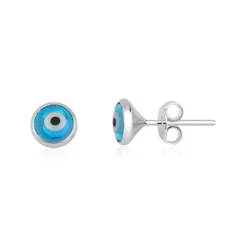 Brinco Olho Grego 6mm Prata 925