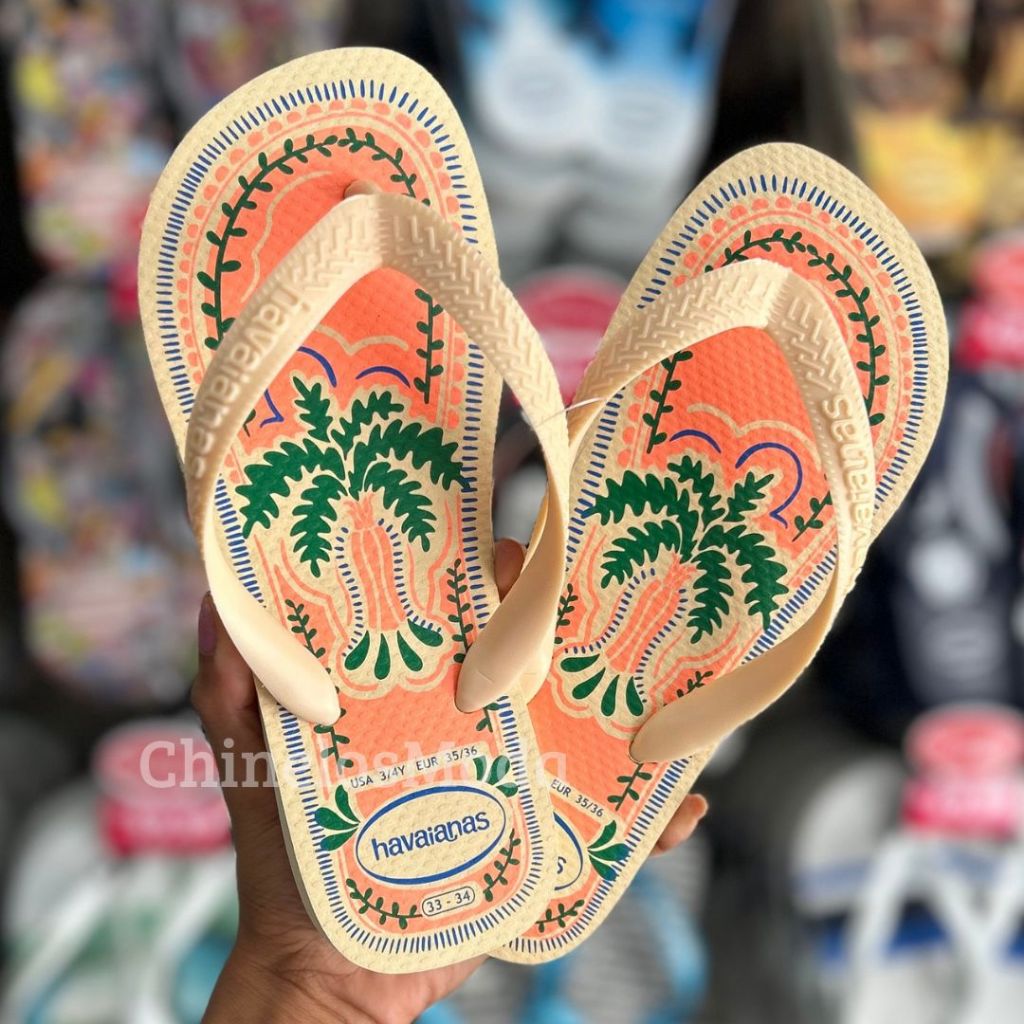 CHINELOS HAVAINAS  TOP SUMER VIBES ESTAMPADO TROPICANA em Oferta na Shopee