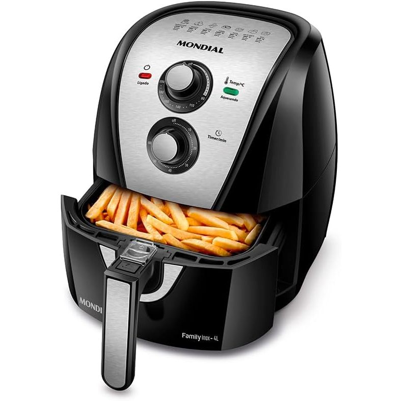Fritadeira Sem Óleo Air Fryer 4l Afn-40-bi Mondial Preto/inox 1500w 220v
