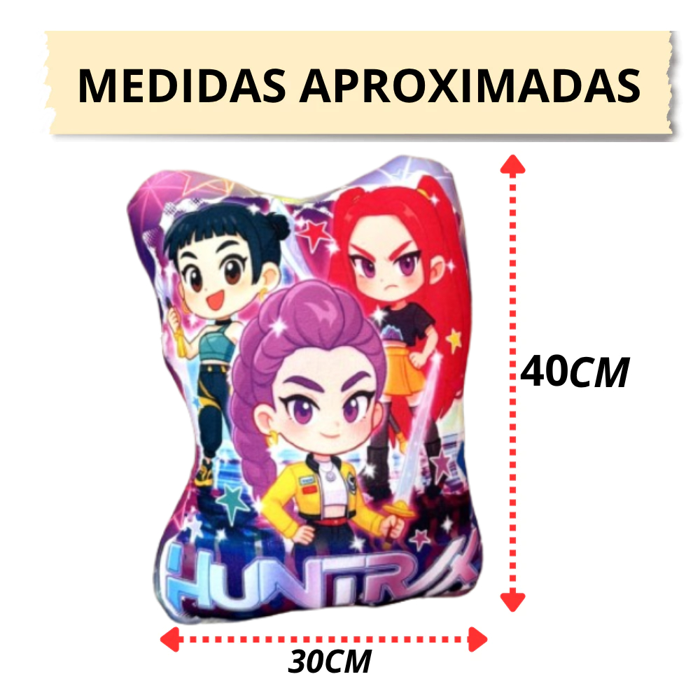 Almofadinha Guerreiras do K-Pop Huntr X Almofada Aveludada Personalizada