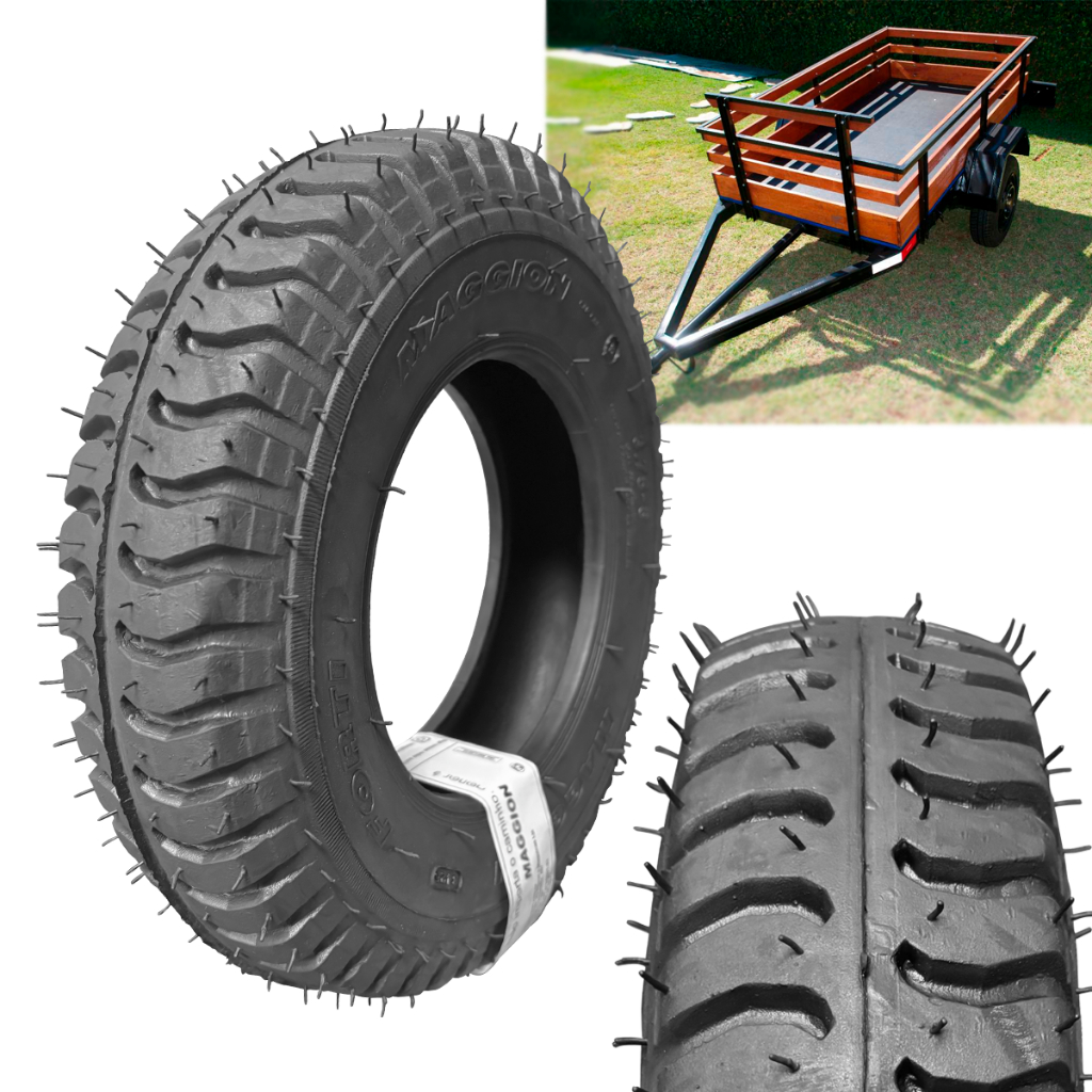 Pneu 3.75-8 Carretinha Maggion 8 Lonas Reboques Cadeira Roda