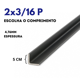 Cantoneira de Ferro 2 x 3/16P (5cmx4,76mm) Escolha o Comprimento - Perfil L Abas Iguais em Oferta na Shopee
