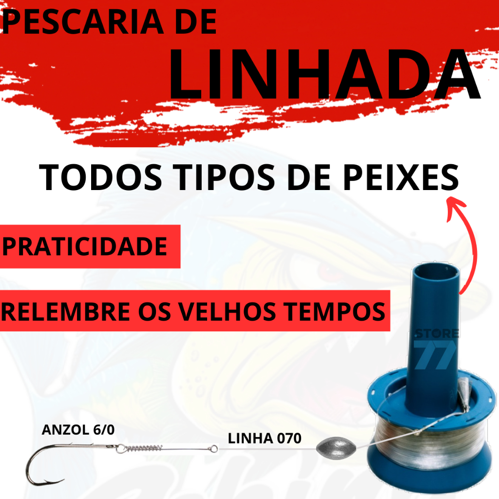 Kit pesca profissional pescaria linha+anzol+chumbada+encastor pescador linhada peixe adulto em Oferta na Shopee