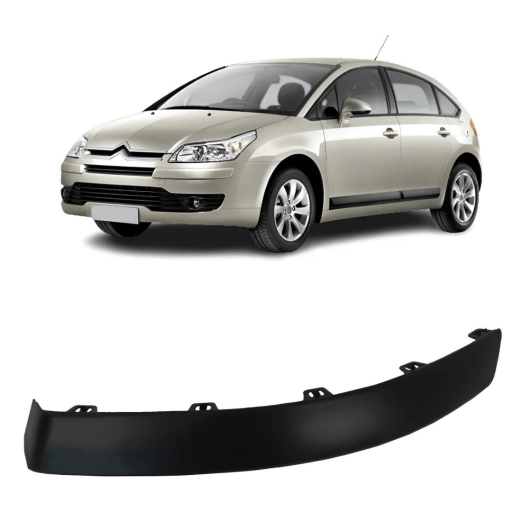 FRISO MOLDURA PARACHOQUE DIANTEIRO ESQUERDO CITROEN C4 PALLAS E HATCH 2007 A 2013 (PRETO)