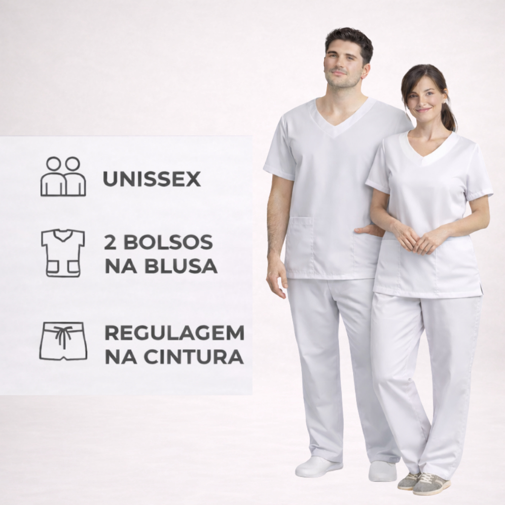 Conjunto Scrub Unissex Pijama Cirurgico Roupa Hospitalar Uniforme Privativo Linha Premium