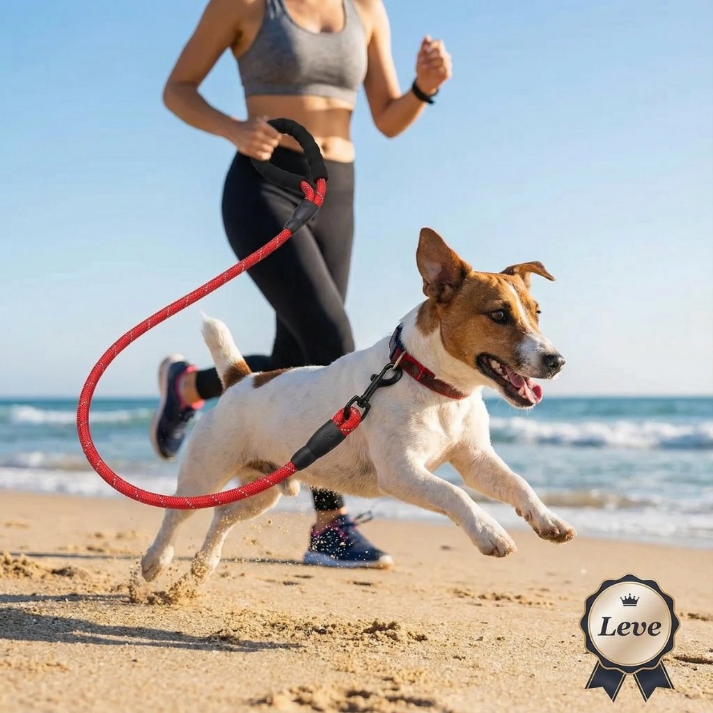 Guia de Corda para Cachorros Reforçada - 1,20 metros de comprimento para passeios com cães