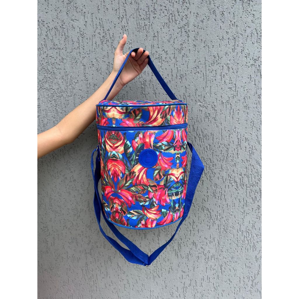 Bolsa Térmica Cooler Estampada Colorida Alca Transversal Lançamento Verão Festa Praia Calor