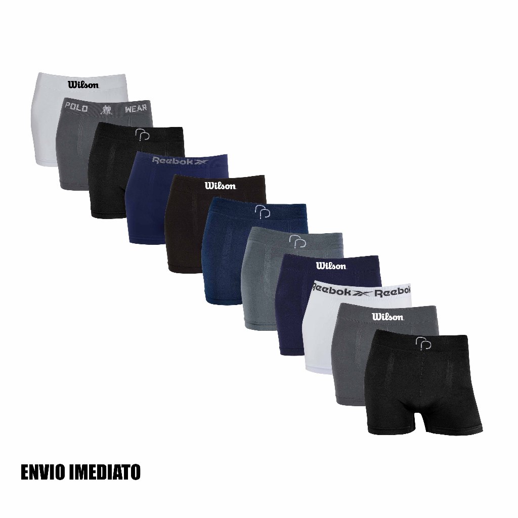 Kit 5 ou 11 cuecas boxer Wilson Reebok Polo Wear e RP Originais Microfibra confortáveis Sortidas