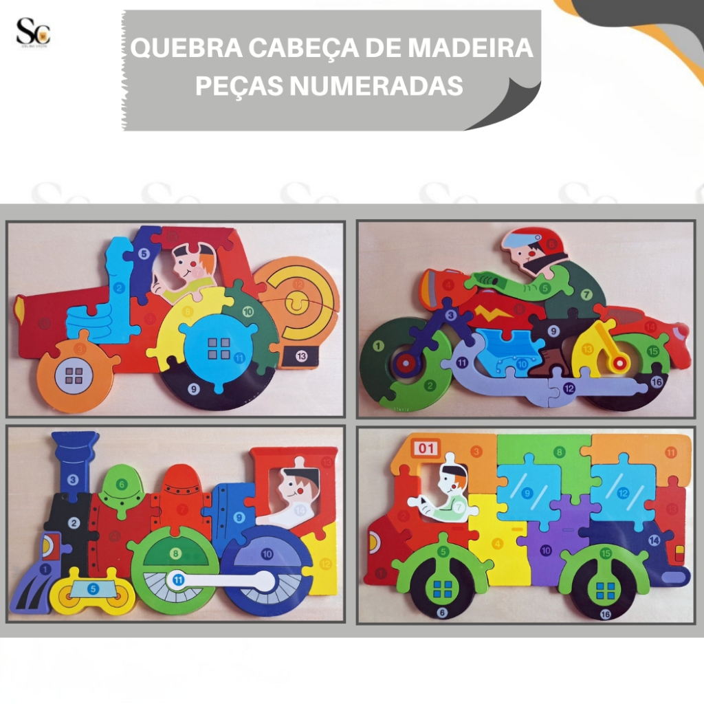 Quebra Cabeça de Madeira Brinquedo Infantil Com Peças de Encaixe Educativo Brinquedo Montessori em Oferta na Shopee
