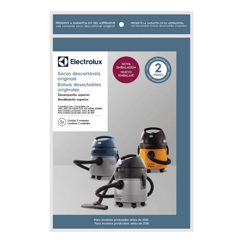 Kit 3 Sacos de aspirador de pó Electrolux CSE09 em Oferta na Shopee