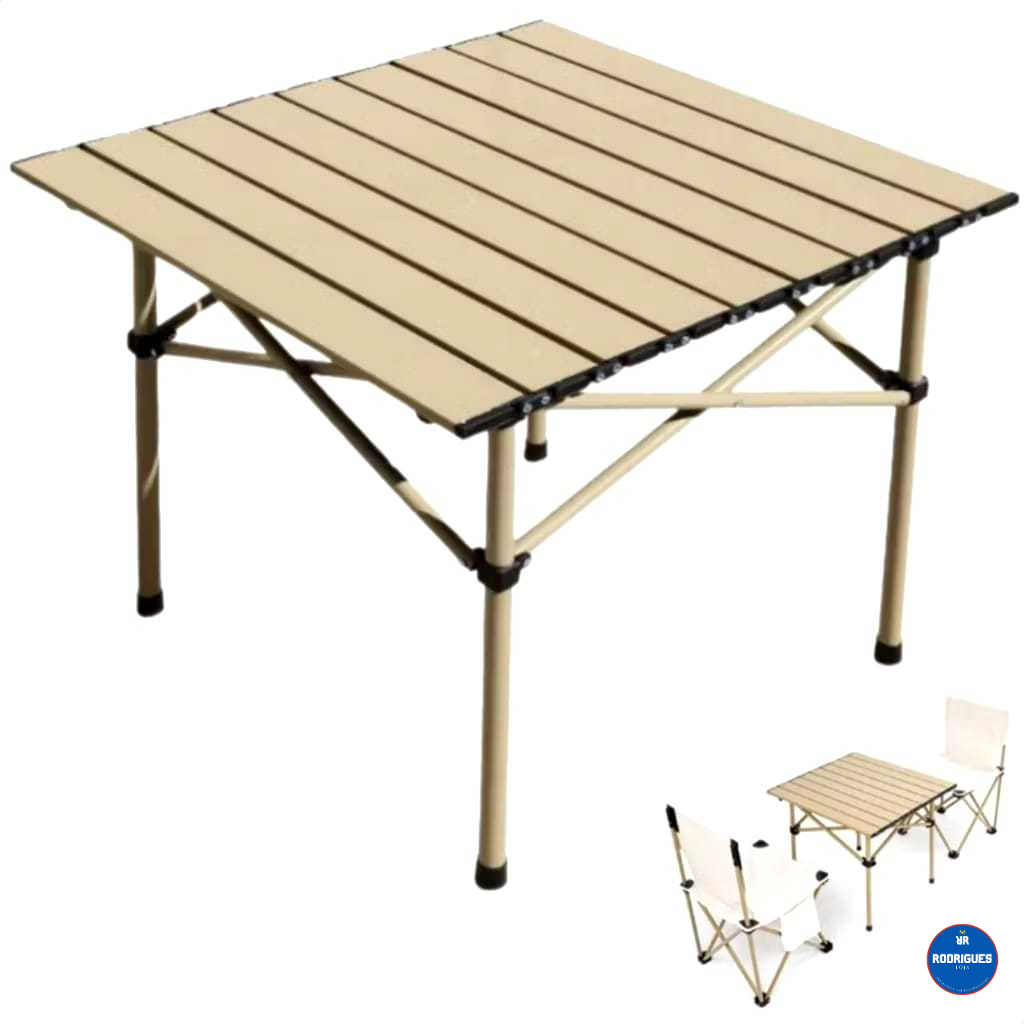 Mesa Dobrável Portátil em Ferro Galvanizado 53x51cm Para Camping Praia e Churrasco em Oferta na Shopee
