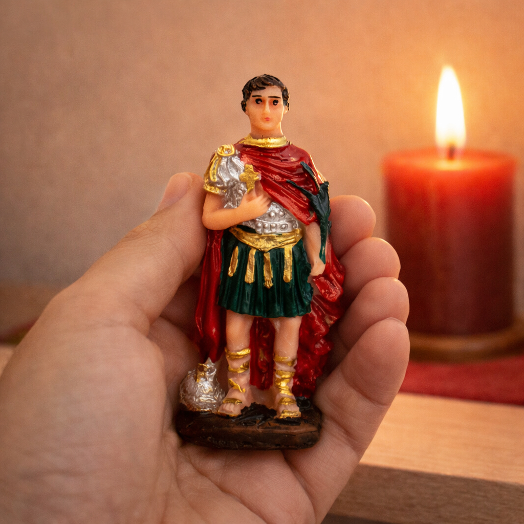 Escultura Santo Expedito 7cm em Resina em Oferta na Shopee