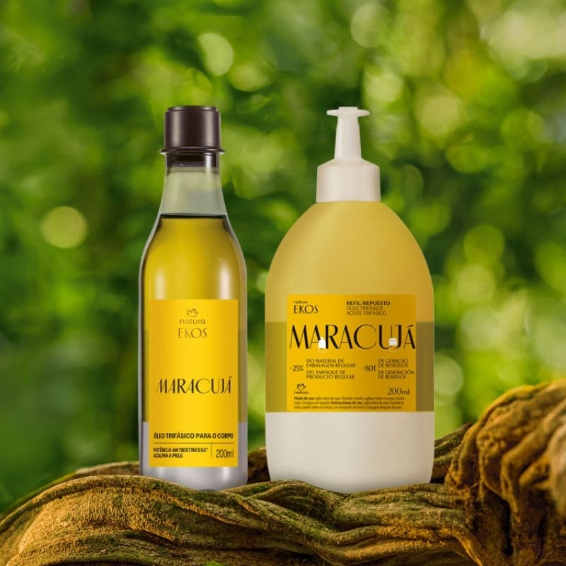 Kit Óleo Trifásico Desodorante Corporal Ekos Maracujá com Refil