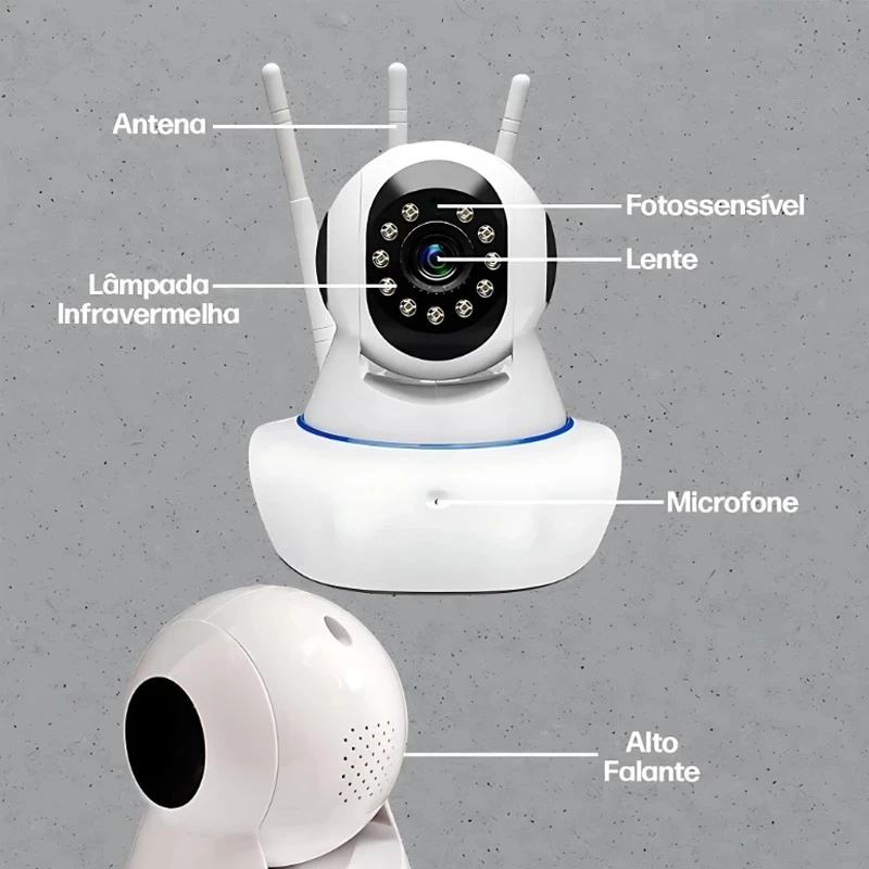 Câmera IP WiFi 360° Full HD com Visão Noturna e Áudio — foto 4