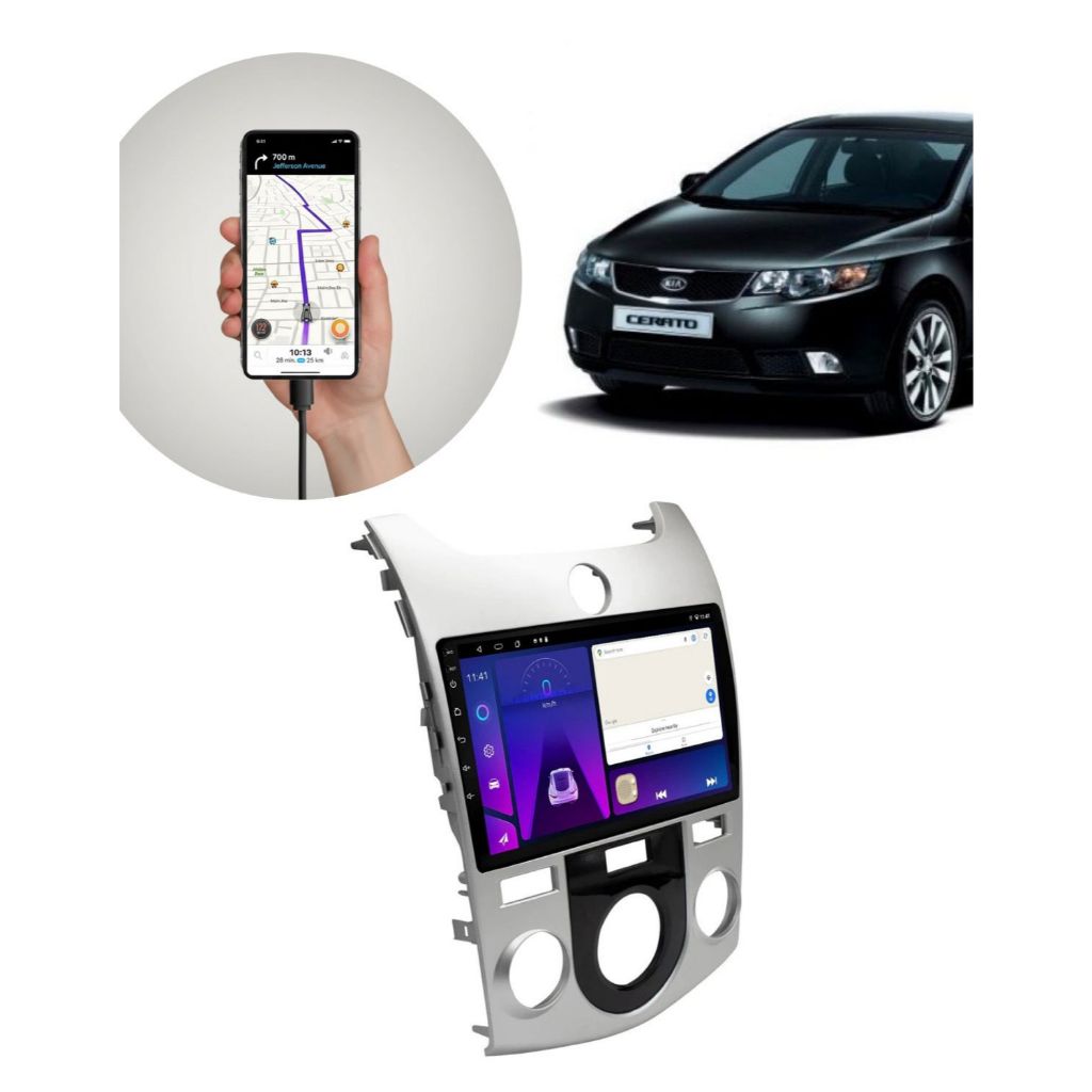 Central Multimidia Kia Cerato 2009/2012  Carplay Android auto camera de ré
