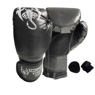 Kit Luvas Muay Thai Boxe Kichcboxing +bandagen em Oferta na Shopee